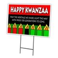 Signmission Happy Kwanza Share L Yard Sign & Stake outdoor plastic coroplast window C-1216-DS-Happy Kwanza Share L